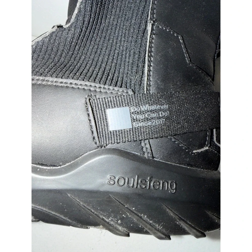 Soulsfeng New York Mens Black High Top Chelsea Sneaker Boots S230218 H EUR 46